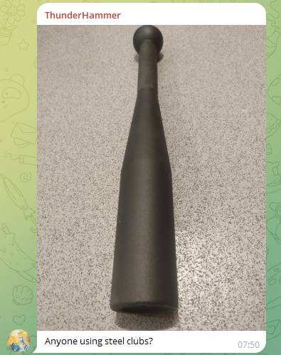 Member sharing image of steel baton