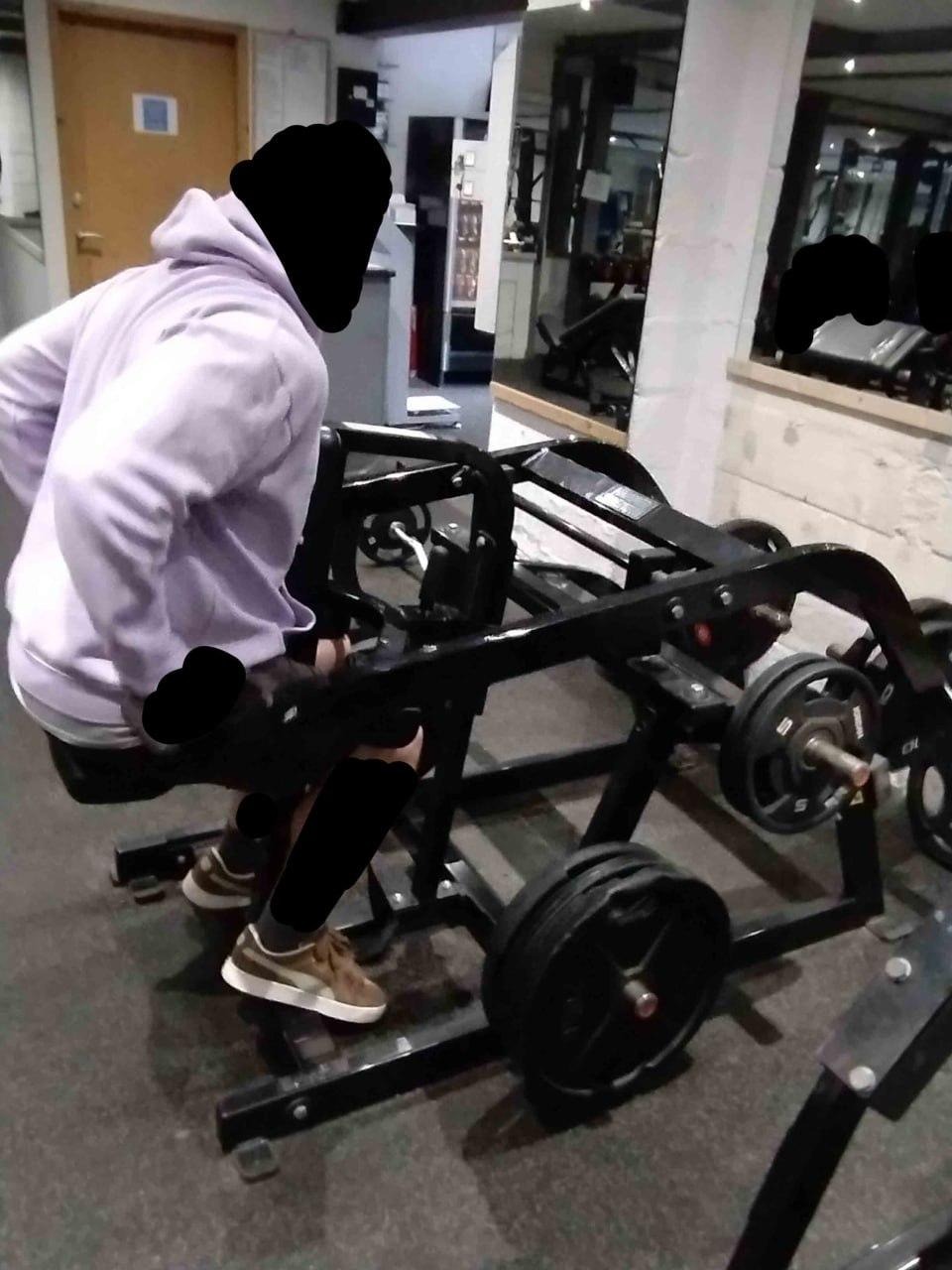 Member gym photo with face redacted