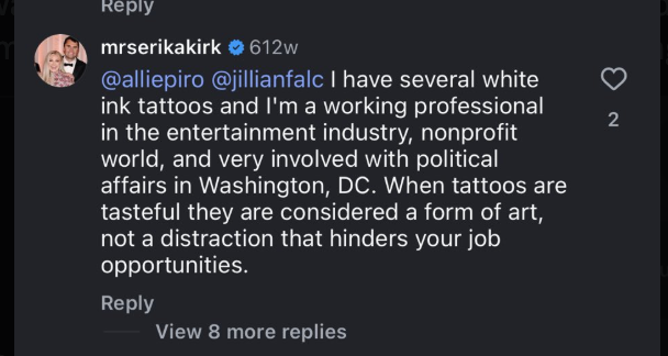 Erika Kirk Instagram comment screenshot 1
