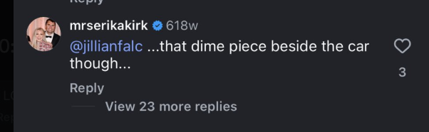Erika Kirk Instagram comment screenshot 2